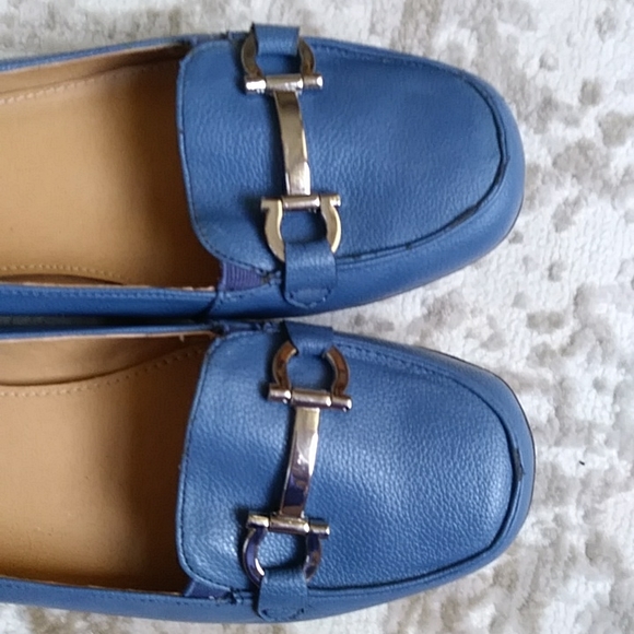 Comfort View Martha Faux Pebble Leather Horsebit Flats Shoes - Picture 3 of 13